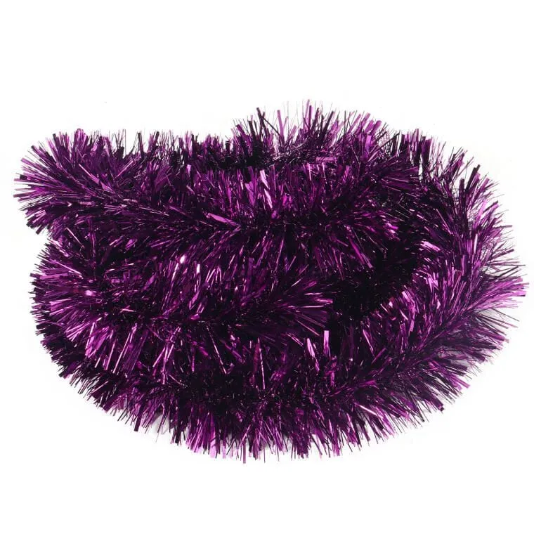 Wysokiej Jakości Łańcuch Choinkowy Z Folii Metalizowanej 7cm X 2m - Fioletowy