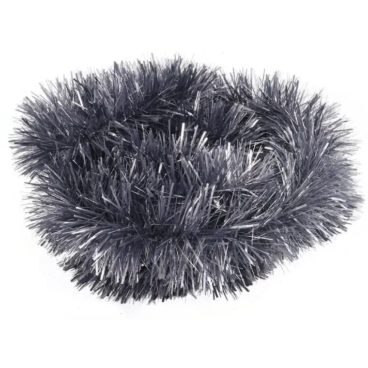 Luksusowy Łańcuch Choinkowy, 7cm X 200cm, Z Metalizowanej Folii - Szary