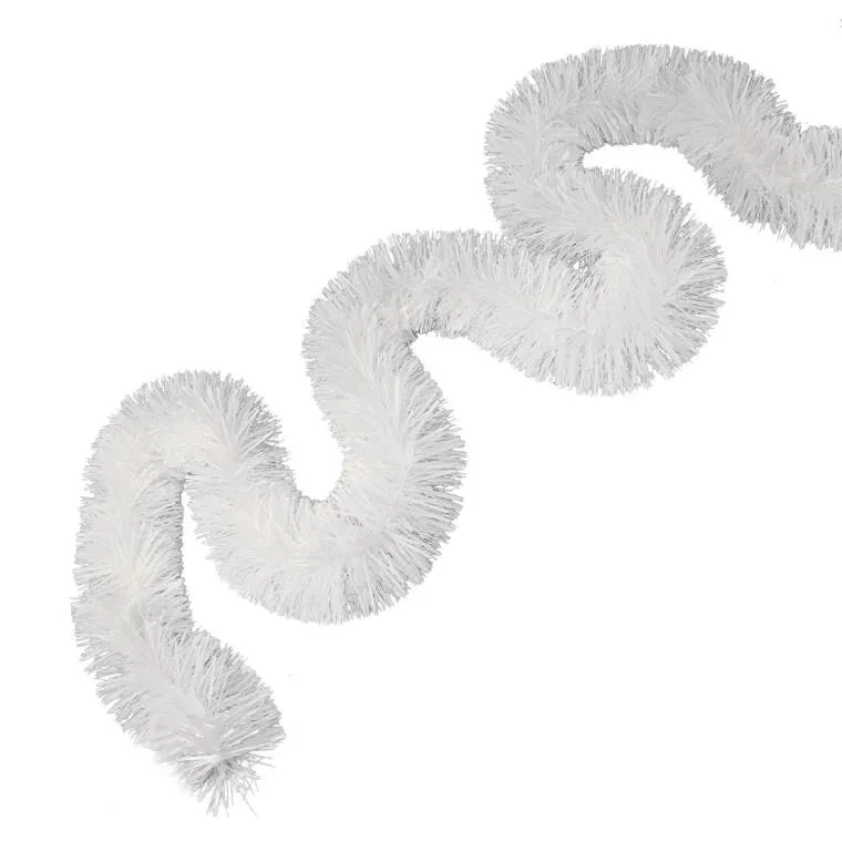 Łańcuch Choinkowy Gęsty Z Metalizowanej Folii GC 10cm 3m - Biały