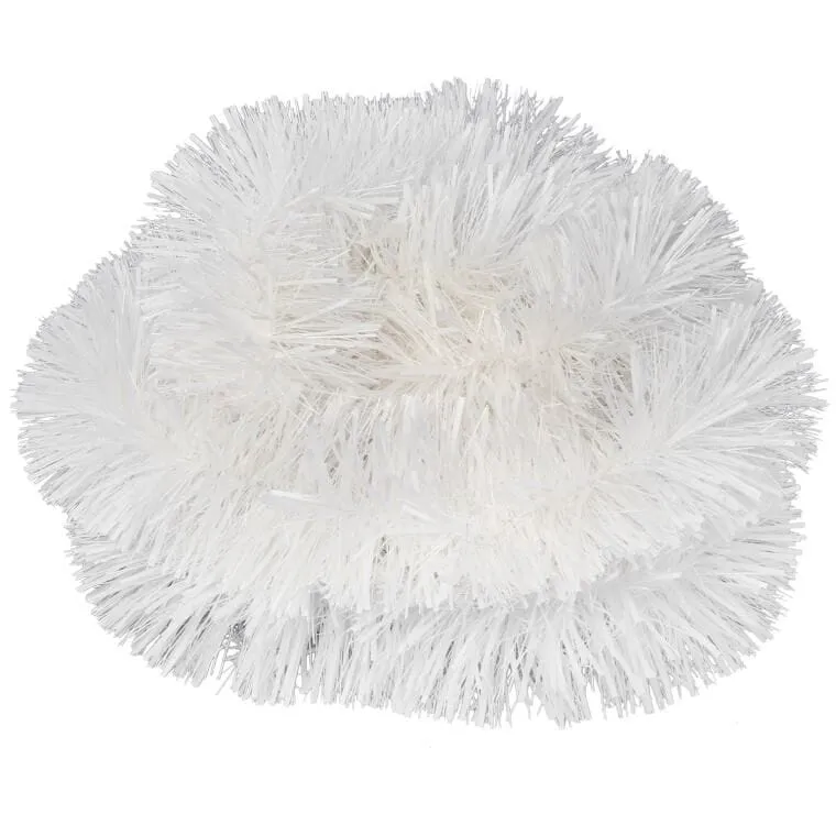 Łańcuch Choinkowy Gęsty Z Metalizowanej Folii GC 10cm 3m - Biały