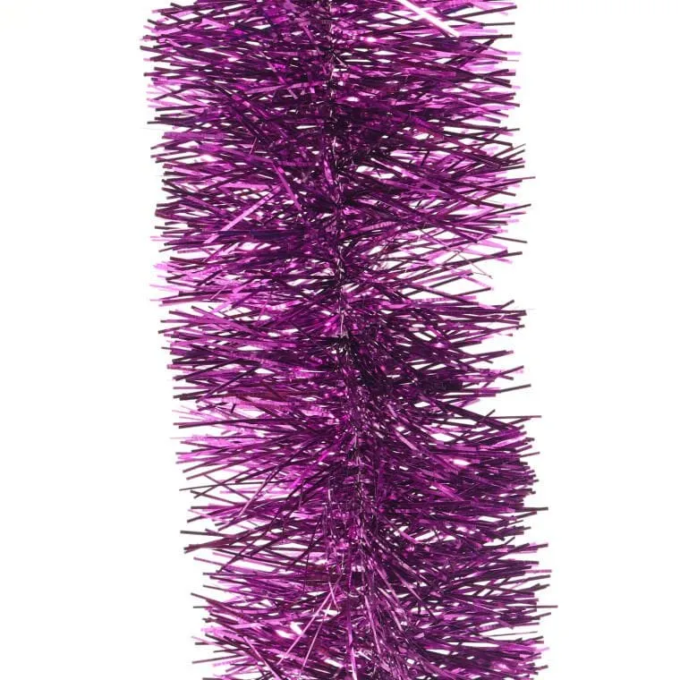Łańcuch Choinkowy Z Metalizowanej Folii, 7 cm X 2 m - Fioletowy