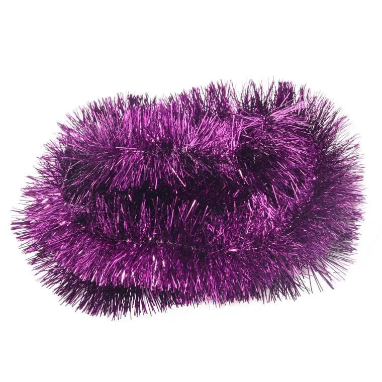 Łańcuch Choinkowy Z Metalizowanej Folii, 7 cm X 2 m - Fioletowy