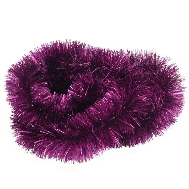 Łańcuch Choinkowy Z Folii Metalizowanej, Kolor Fuksja, 10cm X 3m