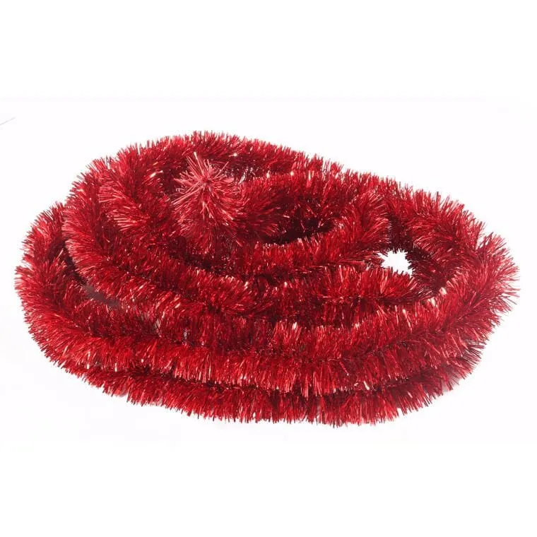 Czerwony Metalizowany Łańcuch Choinkowy - Fi 3 cm X 2 m - Produkt Polski