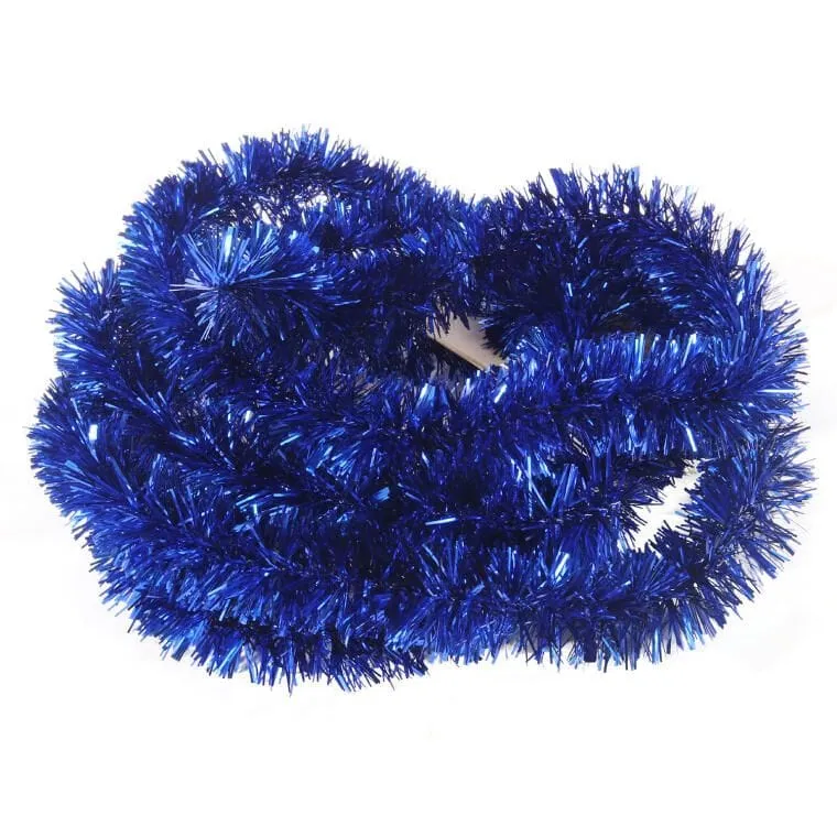 Niebieski Łańcuch Choinkowy Z Folii Metalizowanej - 3 cm X 2 m, Produkt Polski