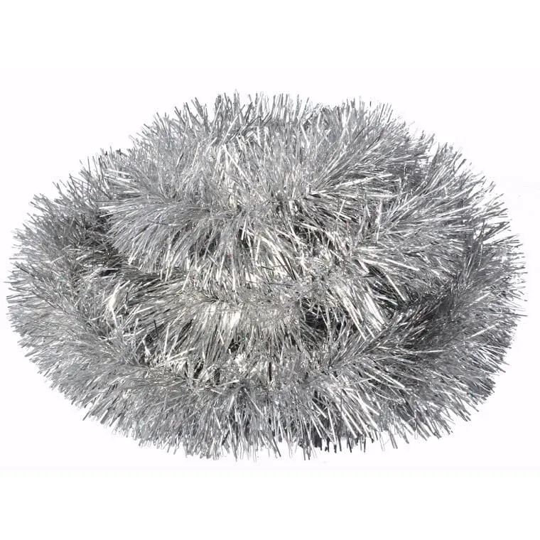 Łańcuch Choinkowy Fluorestencyjny Fi 10 cm X 3 m - Srebrny