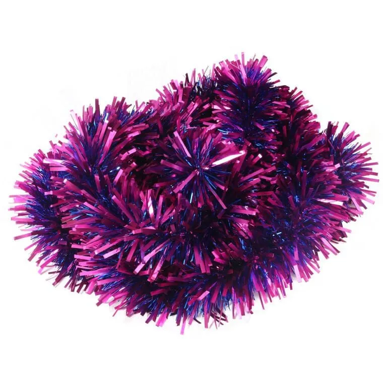 Łańcuch Choinkowy Metalizowany Fi 10 cm, 300 cm -, Produkt Polski - Granatowo-Różowy
