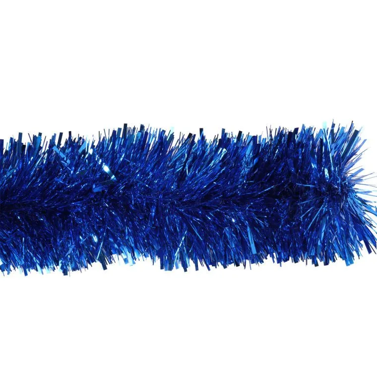 Łańcuch Choinkowy Z Folii Metalizowanej, 10cm X 3m, Grubo/Cienkocięty - Granatowy