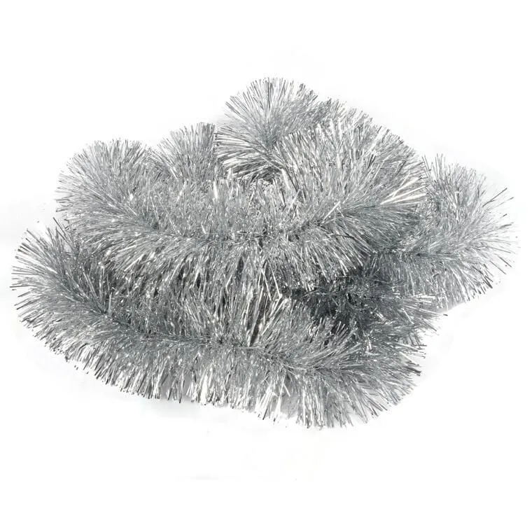 Łańcuch Choinkowy Gęsty 10cm X 3m - Srebrny
