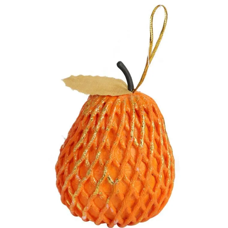 Ozdoba Bożonarodzeniowa W Kształcie Gruszki 8 cm - Pomarańczowa