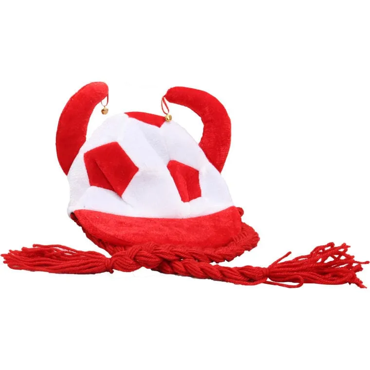 Czapka Kibica Polski Z Warkoczami W Kolorach Biało-Czerwonym