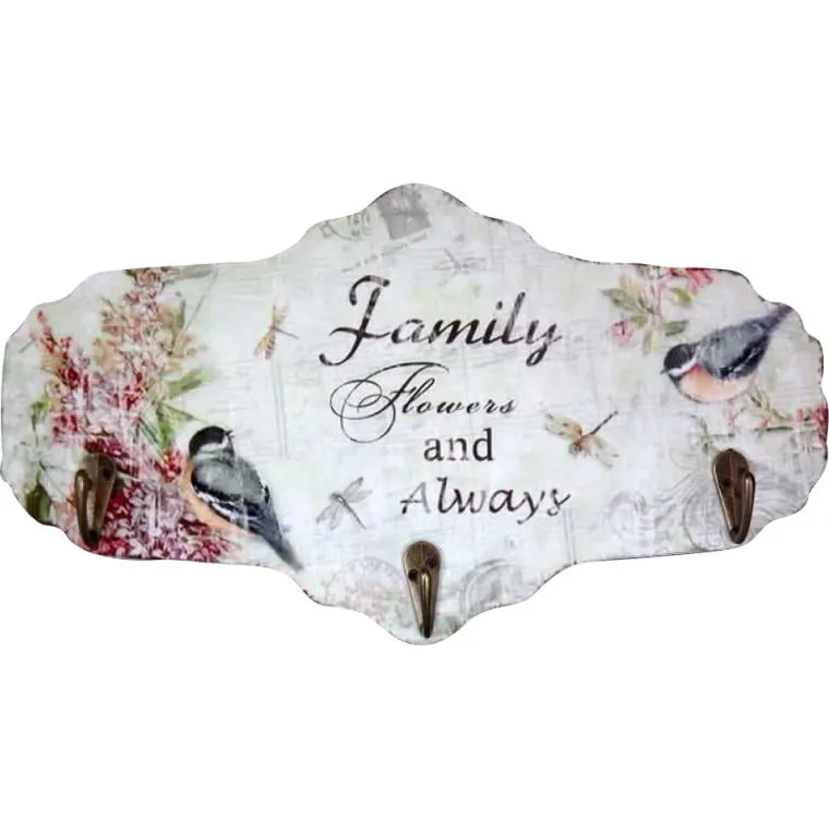 Wieszak Na Ścianę Family Z Trzema Haczykami 17X 30 cm