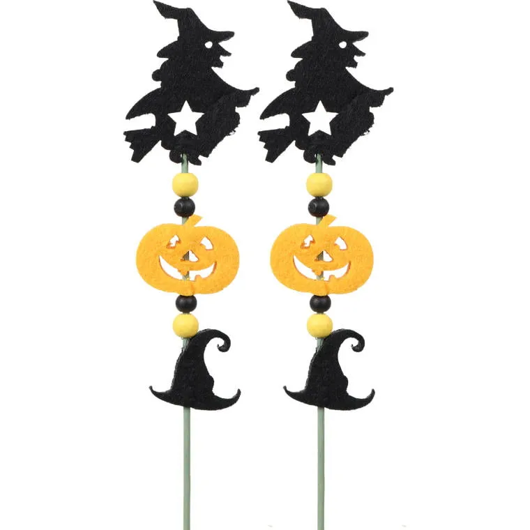 Czarne Filcowe Czarownice I Dynie - Dekoracje Halloween H003A