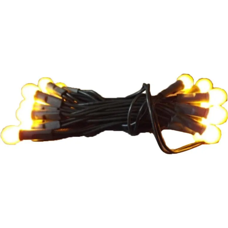 Perłowe Lampki Choinkowe 20l Na Zielonym Kablu 1.4m, 220V-240V Do Użytku Wewnętrznego - Żółte