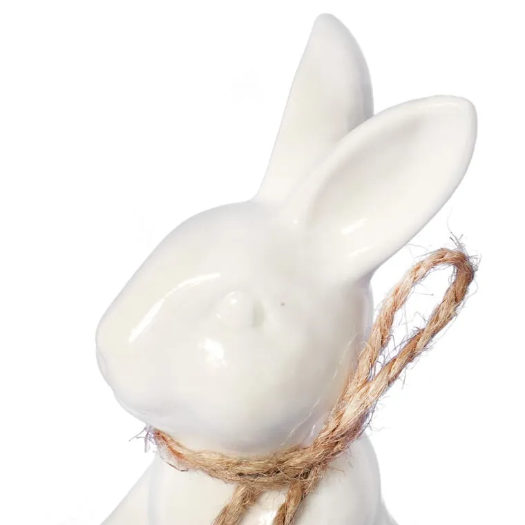 Zajączek Ceramiczny Figurka Stojąca - Biała