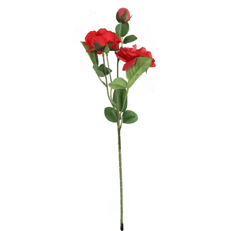 Sztuczna Gałązka Kamelii W Kolorze Czerwonym - Dekoracja O Wysokości 54 cm