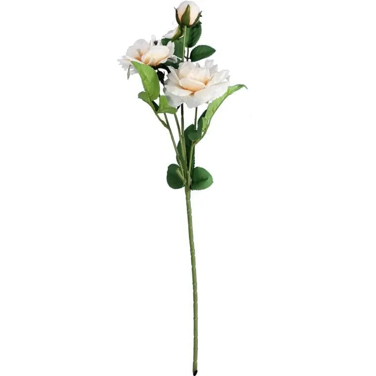 Sztuczna Gałązka Kamelii W Kolorze Kremowym - Dekoracja O Wysokości 54 cm