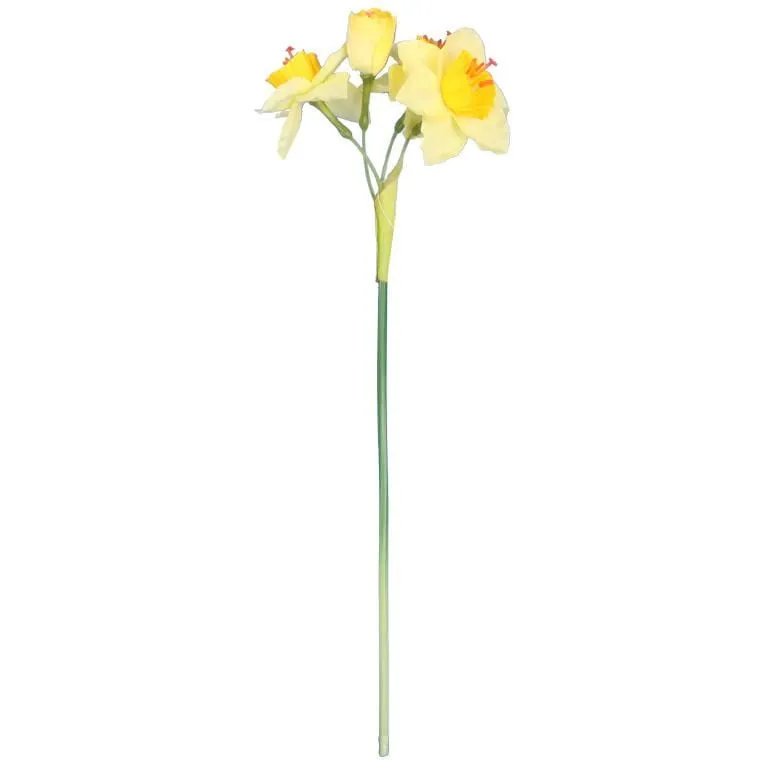 Sztuczna Gałązka Z Narcyzami, Żółta, 42 cm