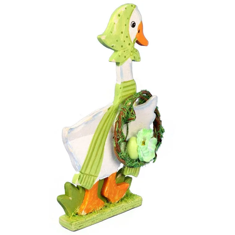 Kaczuszka Z Wieńcem Dekoracja Drewniana 14cm