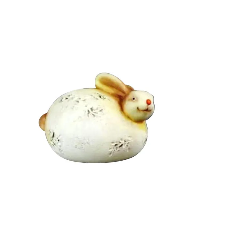 Rustykalny Figurka Wielkanocna: Ceramiczny Zajączek W Odcieniach Brązu