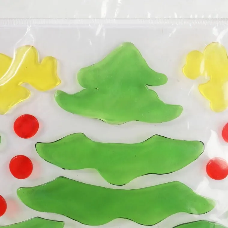 Naklejki Żelowe Samoprzylepne Na Okno Z Choinką 20 cm