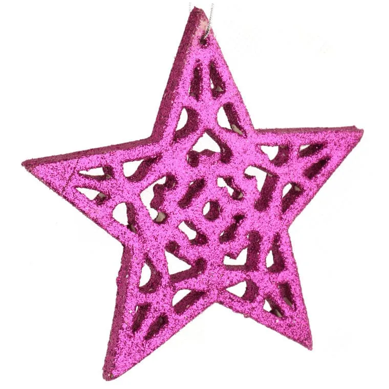 Brokatowa Zawieszka Gwiazda 10 cm - Fioletowa