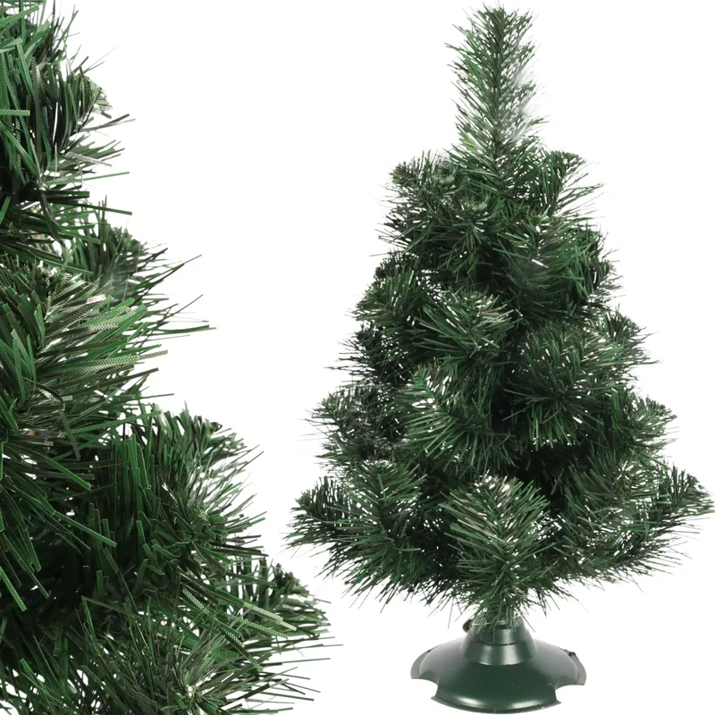 Choinka Sztuczna 45 cm, Polskiego Producenta, Gotowa Do Rozłożenia - ZIELONO-SREBRNA
