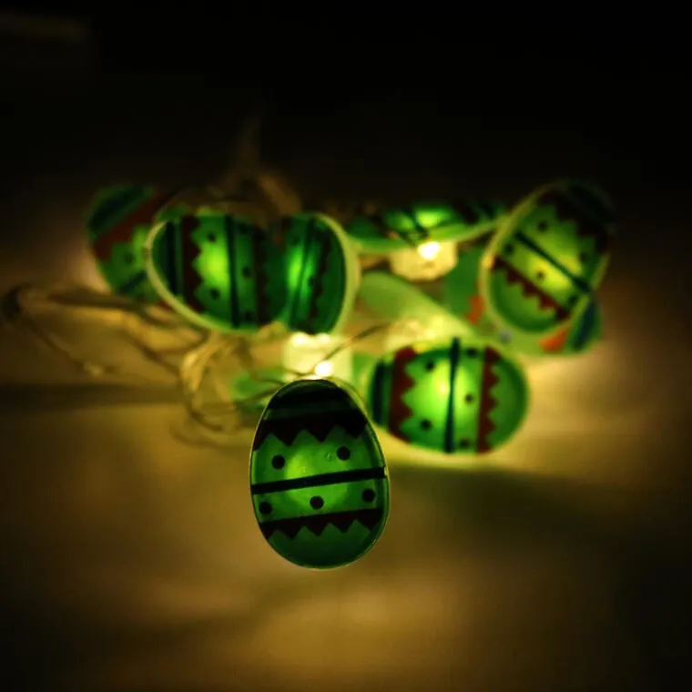 Jajka Girlanda Świetlna Lampki 10LED Wielkanoc - Zielone