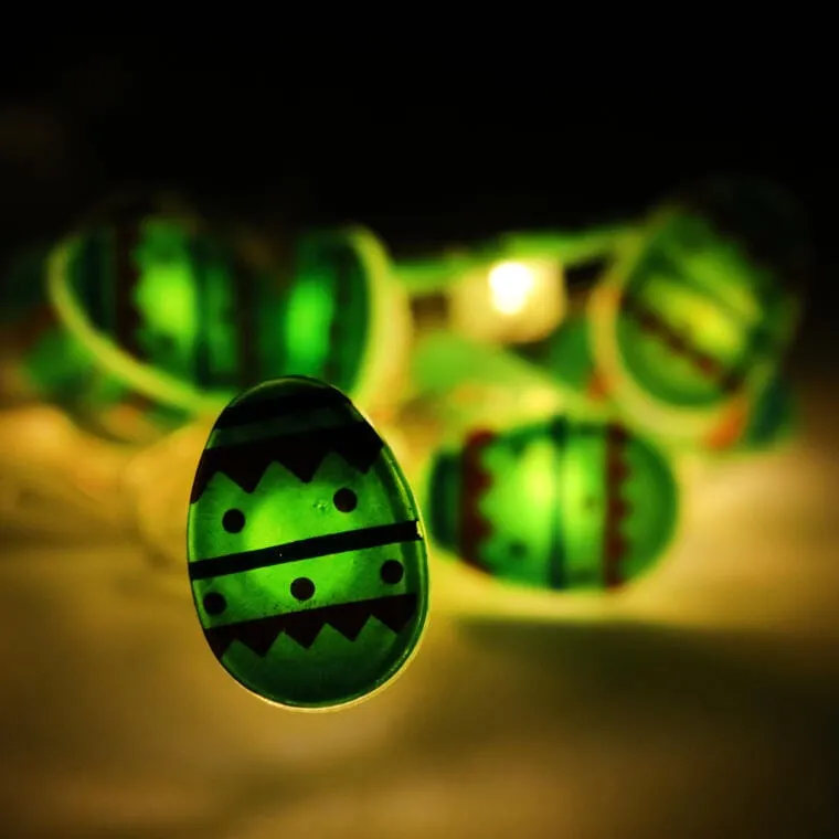 Jajka Girlanda Świetlna Lampki 10LED Wielkanoc - Zielone