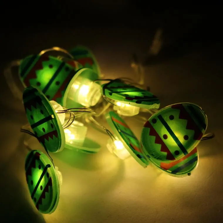 Jajka Girlanda Świetlna Lampki 10LED Wielkanoc - Zielone