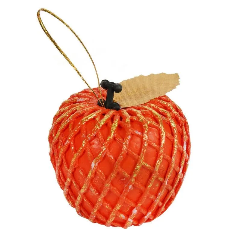 Jabłko Zawieszka 7 cm - Pomarańczowa