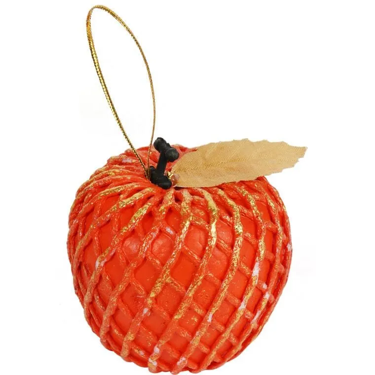 Jabłko Zawieszka 7 cm - Pomarańczowa
