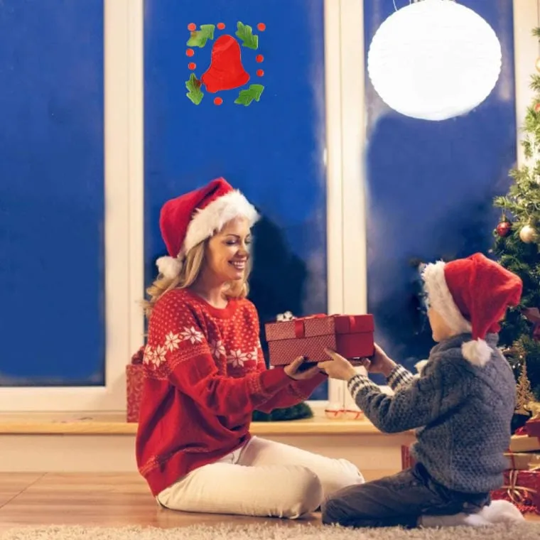 Naklejka Żelowa Na Okno Dzwonek - Czerwony