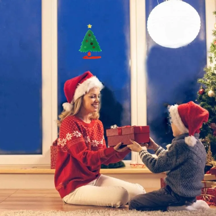 Naklejki Na Okno Choinka Żelowa