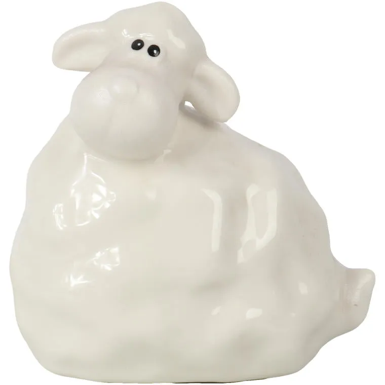 Figurka Ceramicznego Baranka Wielkanocnego Białego