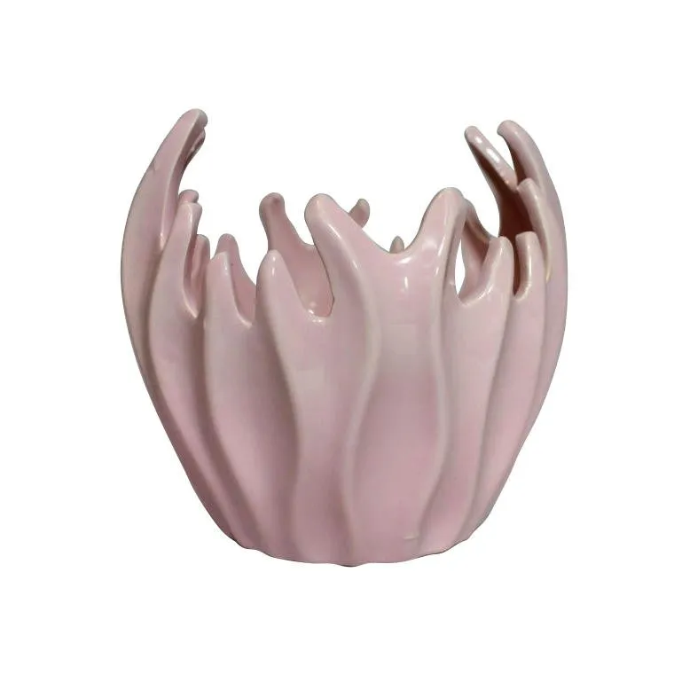 Ceramiczny Wazon Dekoracyjny W Kolorze Różowym 15x15 cm