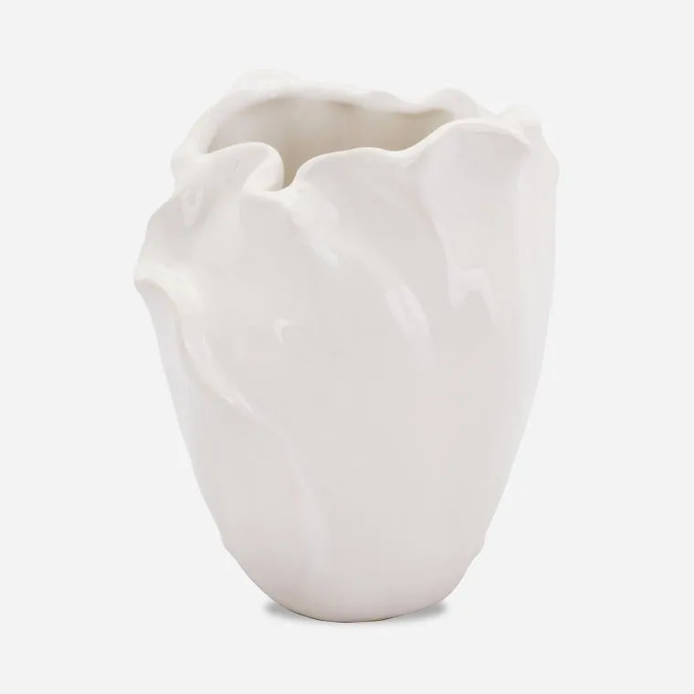 Wazon Ceramiczny Piękność W Kształcie Płatka Kwiatu - Biała