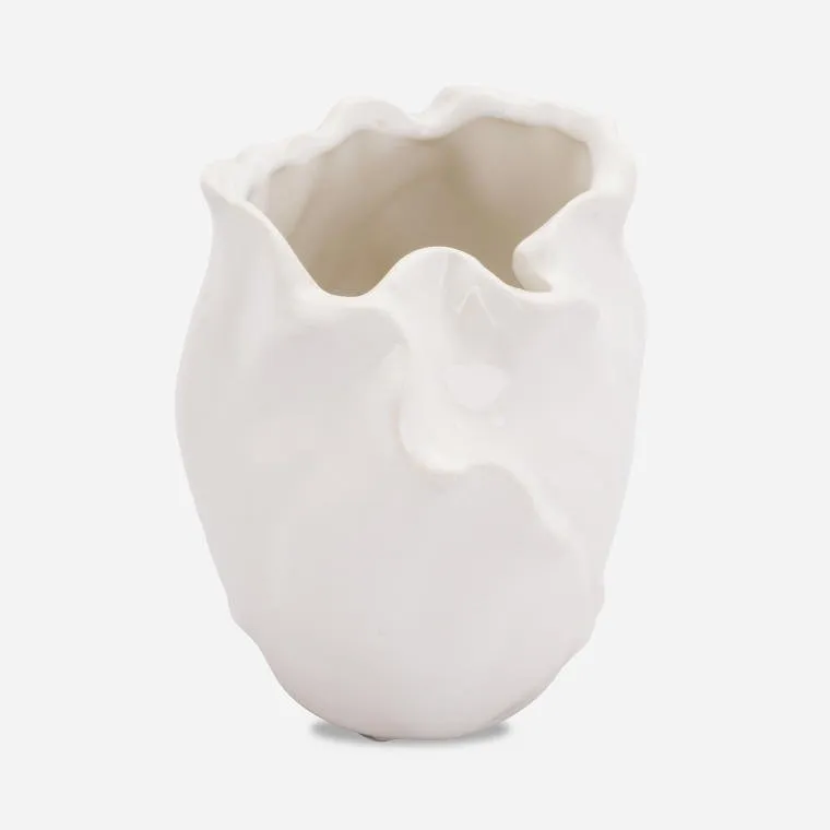Wazon Ceramiczny Piękność W Kształcie Płatka Kwiatu - Biała