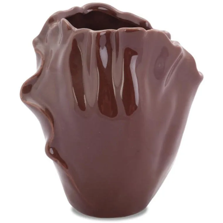 Wazon Ceramiczny Kwiatowy Plaster Z Antypoślizgowymi Podkładkami - Brązowy