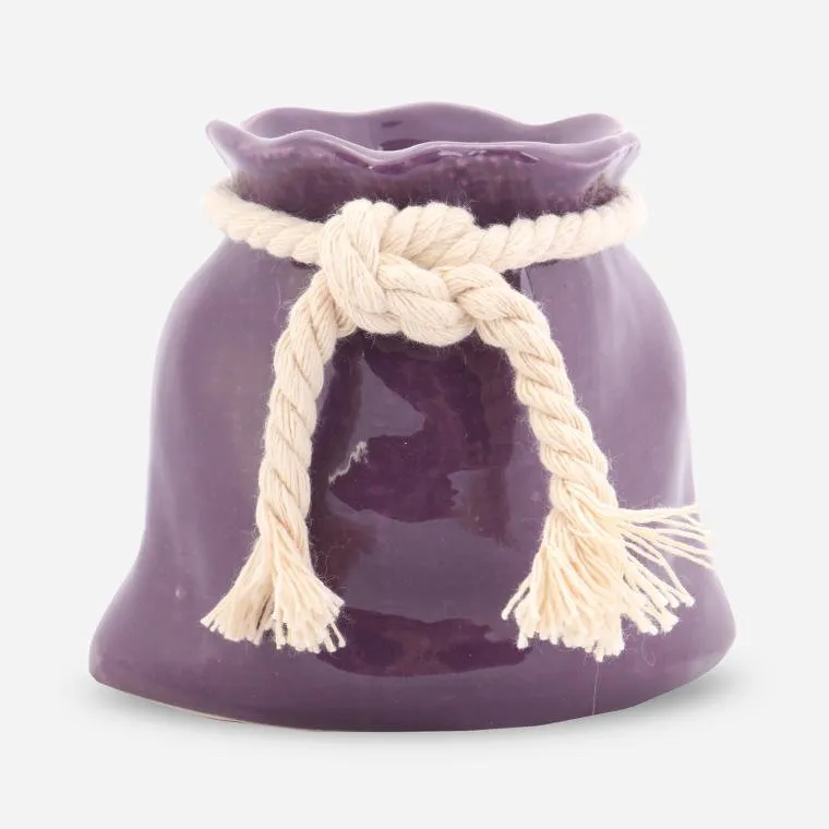 Ceramiczny Wazon Sakiewka W Kolorze Fioletowym