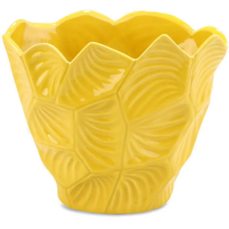 Wazon Ceramiczny JJ Ze Stabilizującymi Antypoślizgowymi Podkładkami - Żółty
