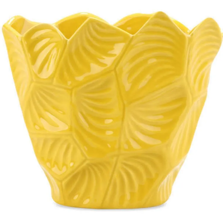 Wazon Ceramiczny JJ Ze Stabilizującymi Antypoślizgowymi Podkładkami - Żółty