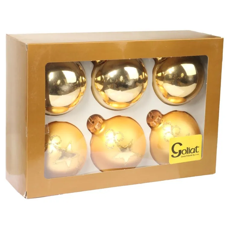 Komplet, 6 Bombek Szklanych, JN-01001G