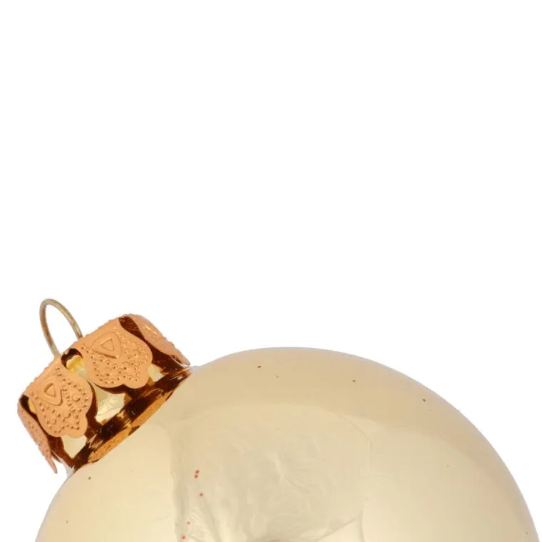 Złote Bombki Szklane Z Brokatowym Dekorem - Komplet 5 szt. 6 cm