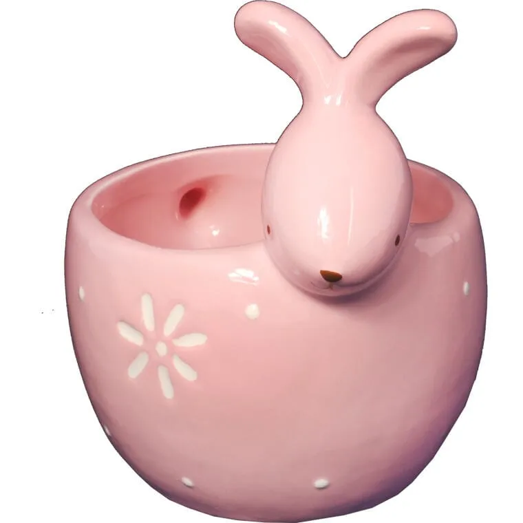 Zając Ceramiczny Podstawka Miseczka - Różowa