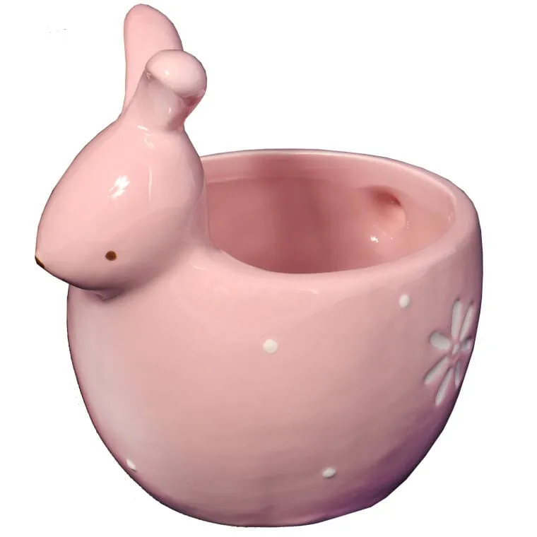 Zając Ceramiczny Podstawka Miseczka - Różowa