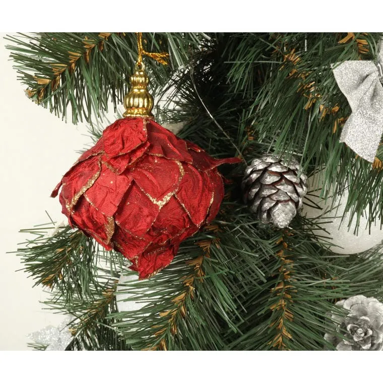 Zawieszka Wrzeciono Z Brokatem 10 cm - Czerwona