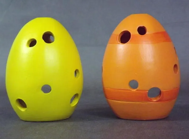 Jajko Ceramiczne Z Zajączkiem Lampion W Kolorze Żółtym 10x7 cm