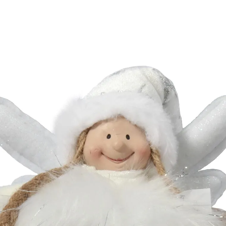 Anioł Wróżka Elf Stojący 46 cm - Biały