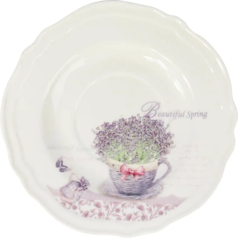 Komplet Ceramiczny Filiżanka Z Talerzykiem Z Wiklinowym W Wazonie W Prezentowym Kartoniku